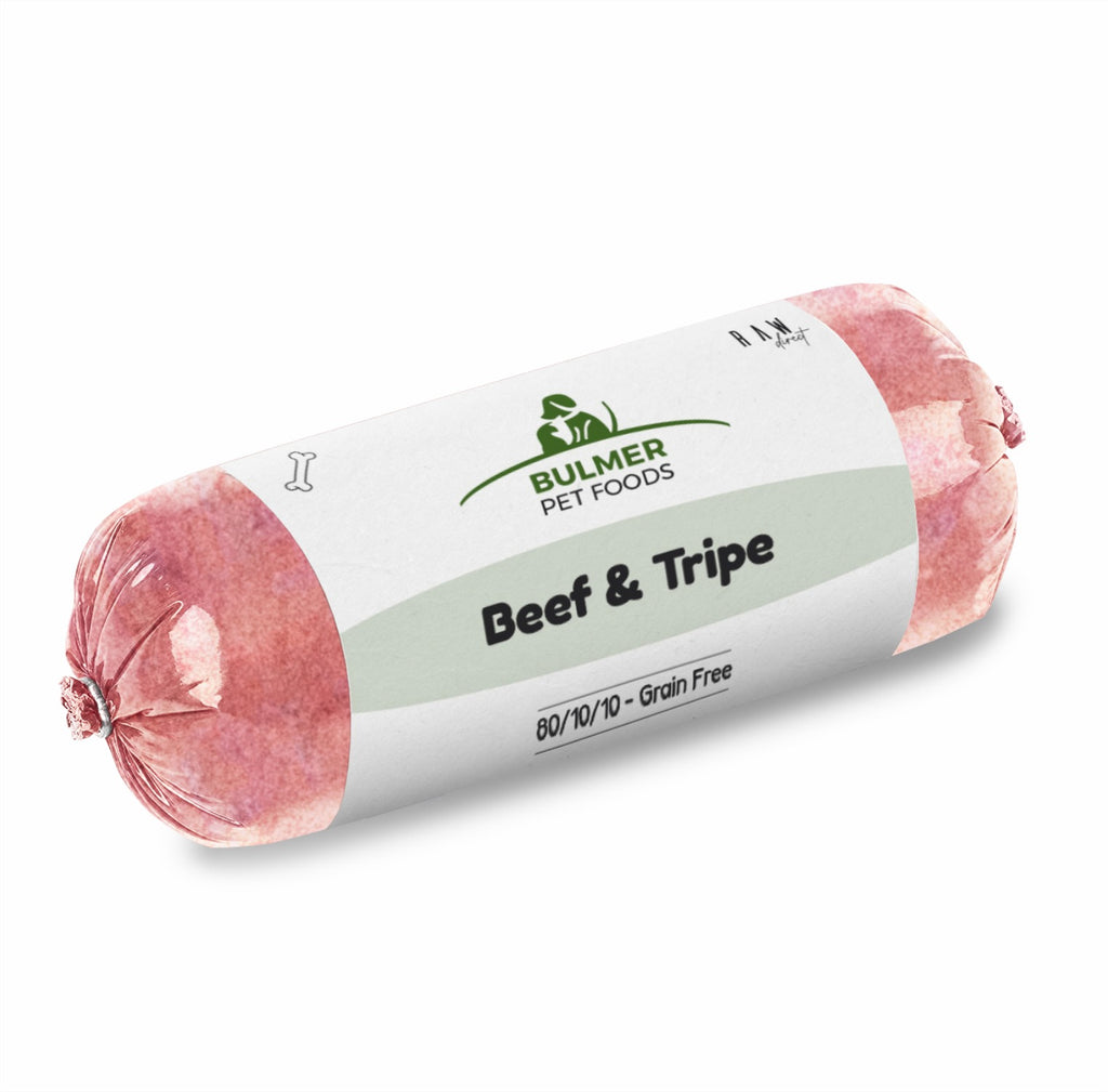 BULMER MINCE - Beef & Tripe 454g, a nutritious dog food option featuring a blend of high-quality beef and tripe for optimal canine health and energy.