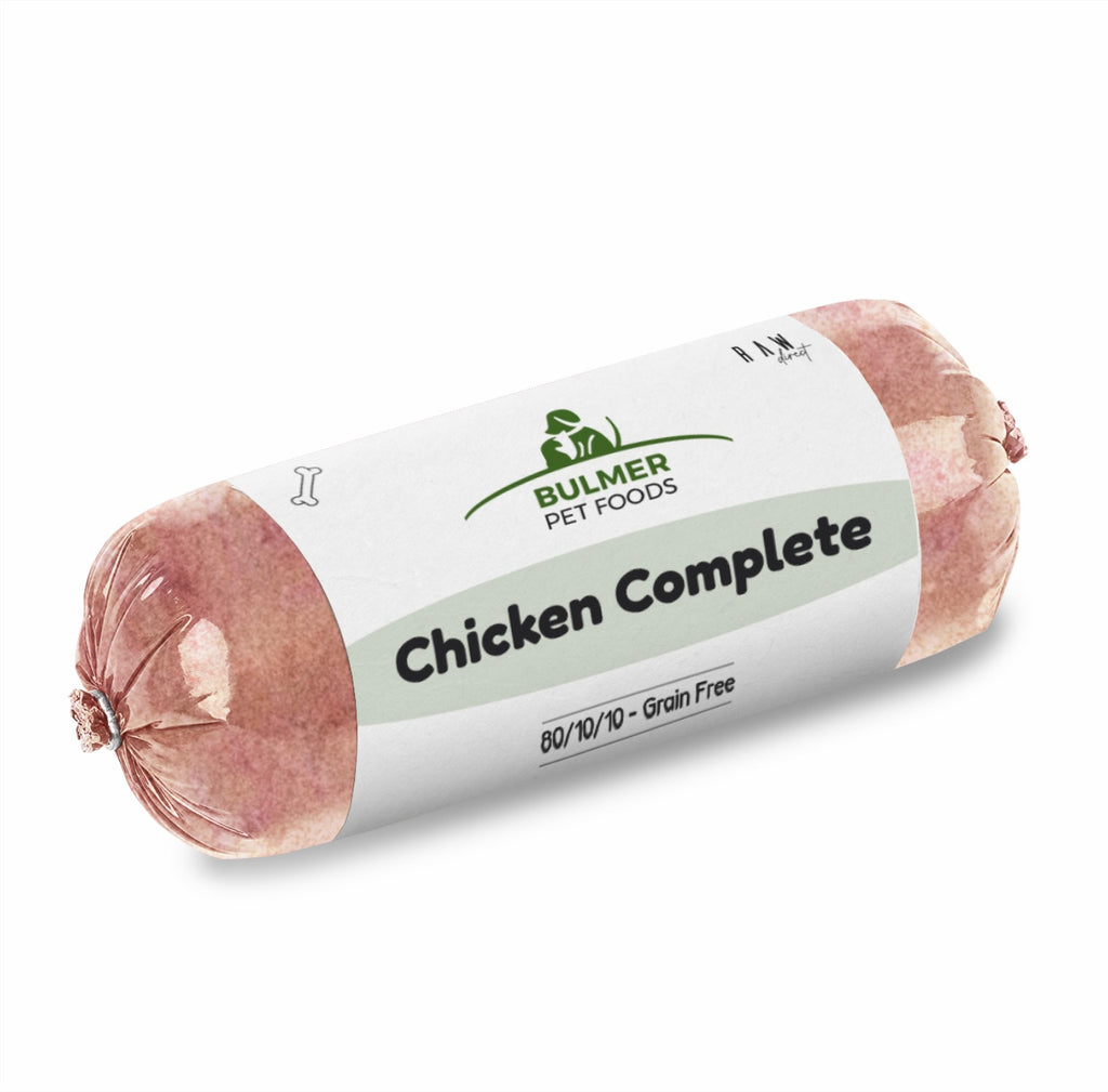 BULMER COMPLETE Chicken Complete 454g dog food package showcasing high-quality ingredients for complete and balanced nutrition for dogs