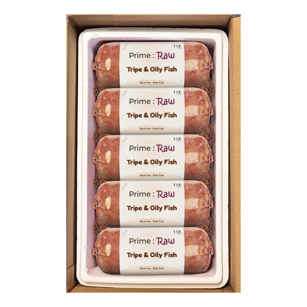 PRIME RAW Tripe & Oily Fish Dog Food - Complete, Nutritious Meal for Healthy Skin and Coat






