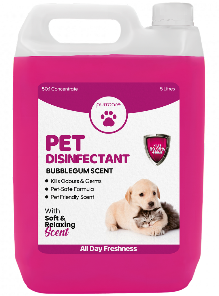 Pet Disinfectant Bubblegum Scent 5L – Effective cleaning solution for pet areas with a pleasant bubblegum fragrance.






