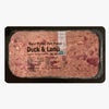 RAW TREAT PETFOOD Duck & Lamb 500g packaging, high-quality raw dog food made with fresh duck and lamb, rich in protein and nutrients for healthy pet nutrition.